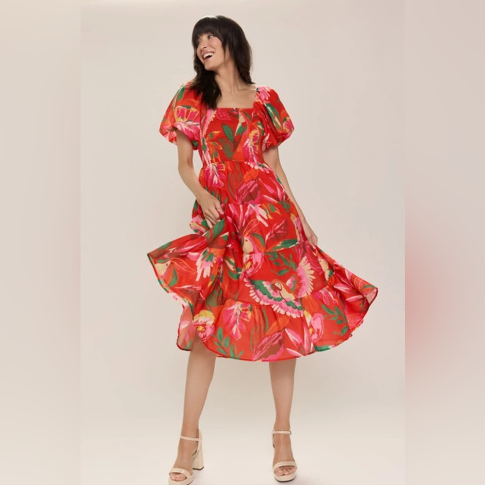 Crystal Sky Tropical Print Dress Women’s Size M